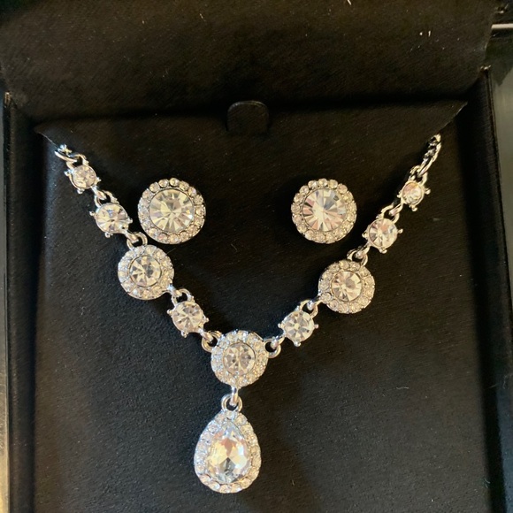 Givenchy Jewelry - Givenchy
Silver-Tone Crystal Earrings & Necklace